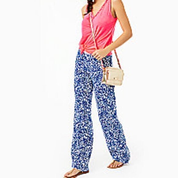 Lilly Pulitzer Beach Linen Pants XS Krillin It - Picture 1 of 6